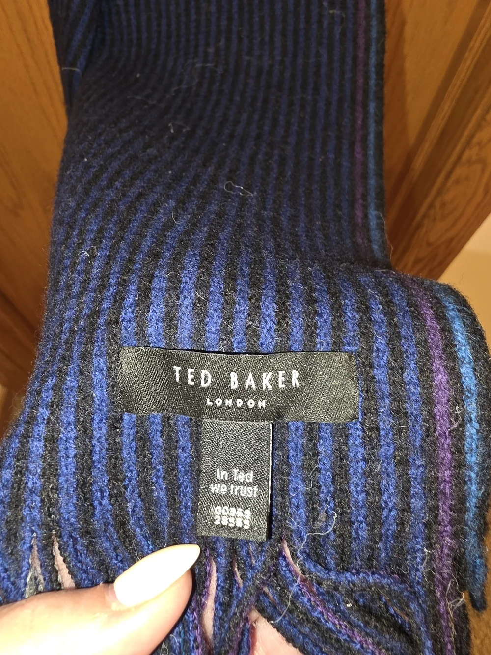 Ted Baker London Men's Blue & Purple Striped Scarf